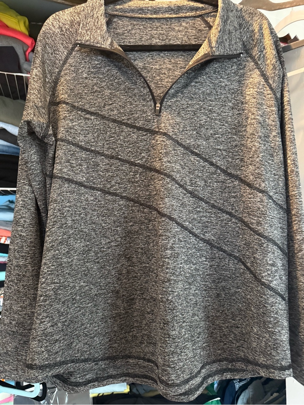 Women’s Gray Quarter-Zip Pullover Sweater
